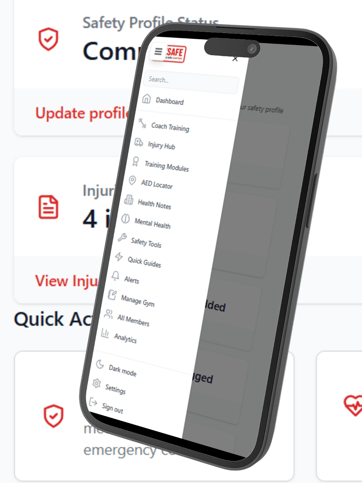 BoxSafe dashboard